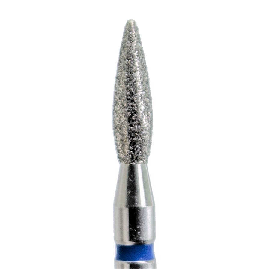 KMIZ Diamantová fréza - plamínek - modrá, L-8,0 mm, Ø 2,3 mm