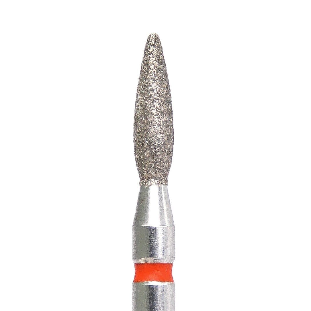 KMIZ Diamantová fréza - plamínek - červená, L-8,0 mm, Ø 2,3 mm