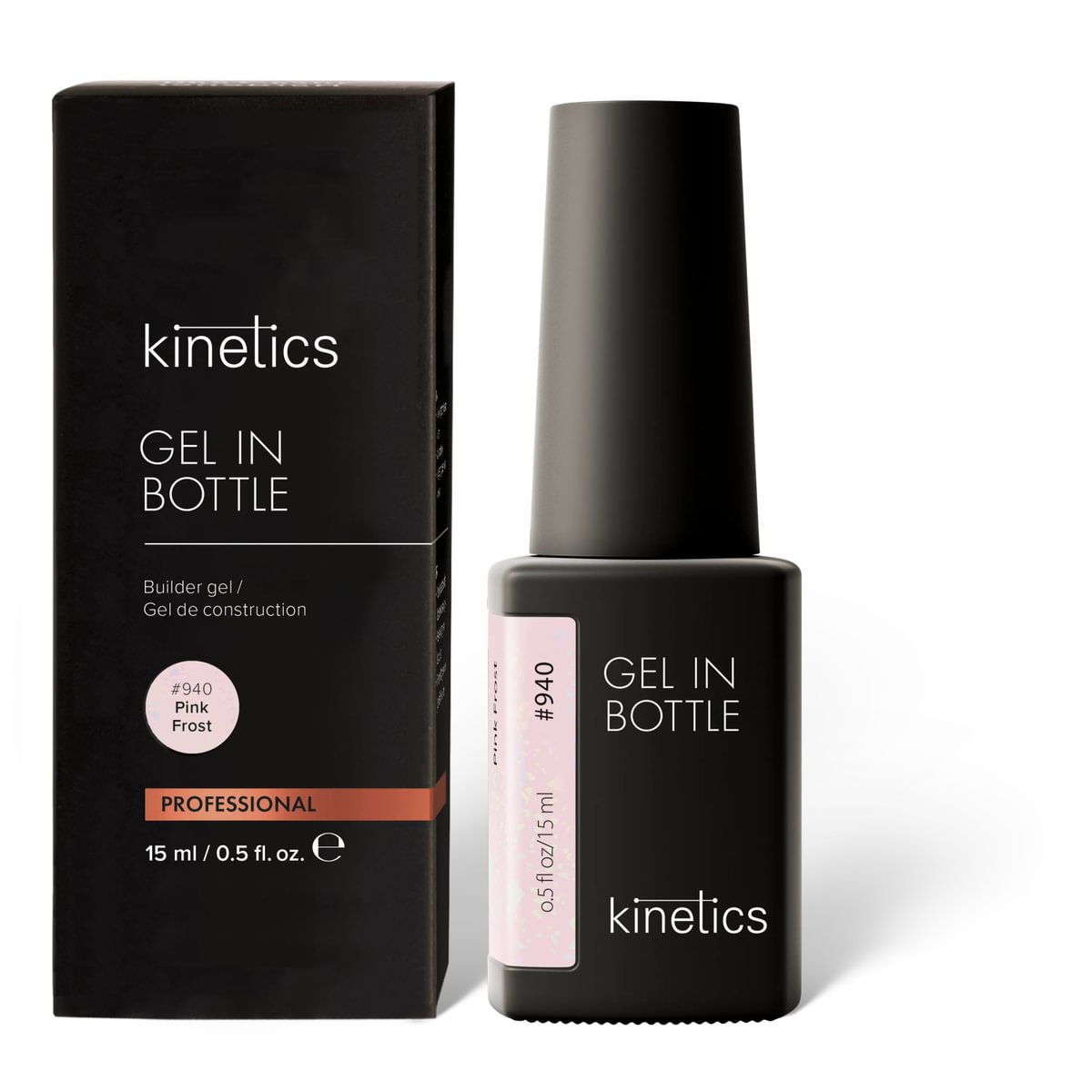 KINETICS Gel v lahvičce - Gel in Bottle #940 Pink Frost - 15 ml