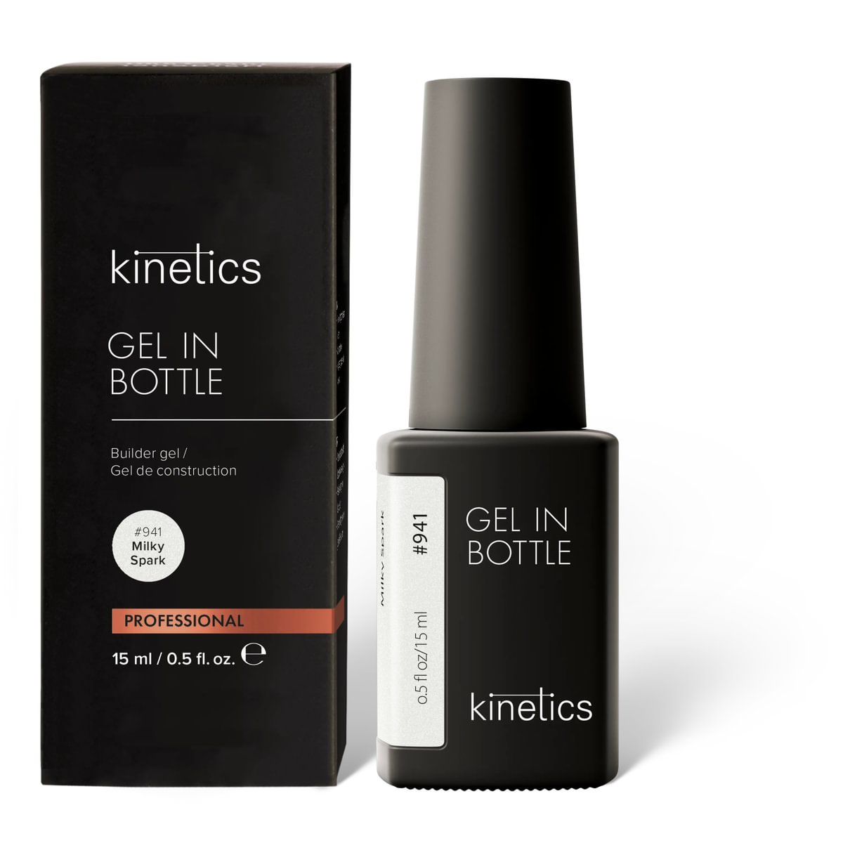 KINETICS Gel v lahvičce - Gel in Bottle #941 Milky Spark - 15 ml