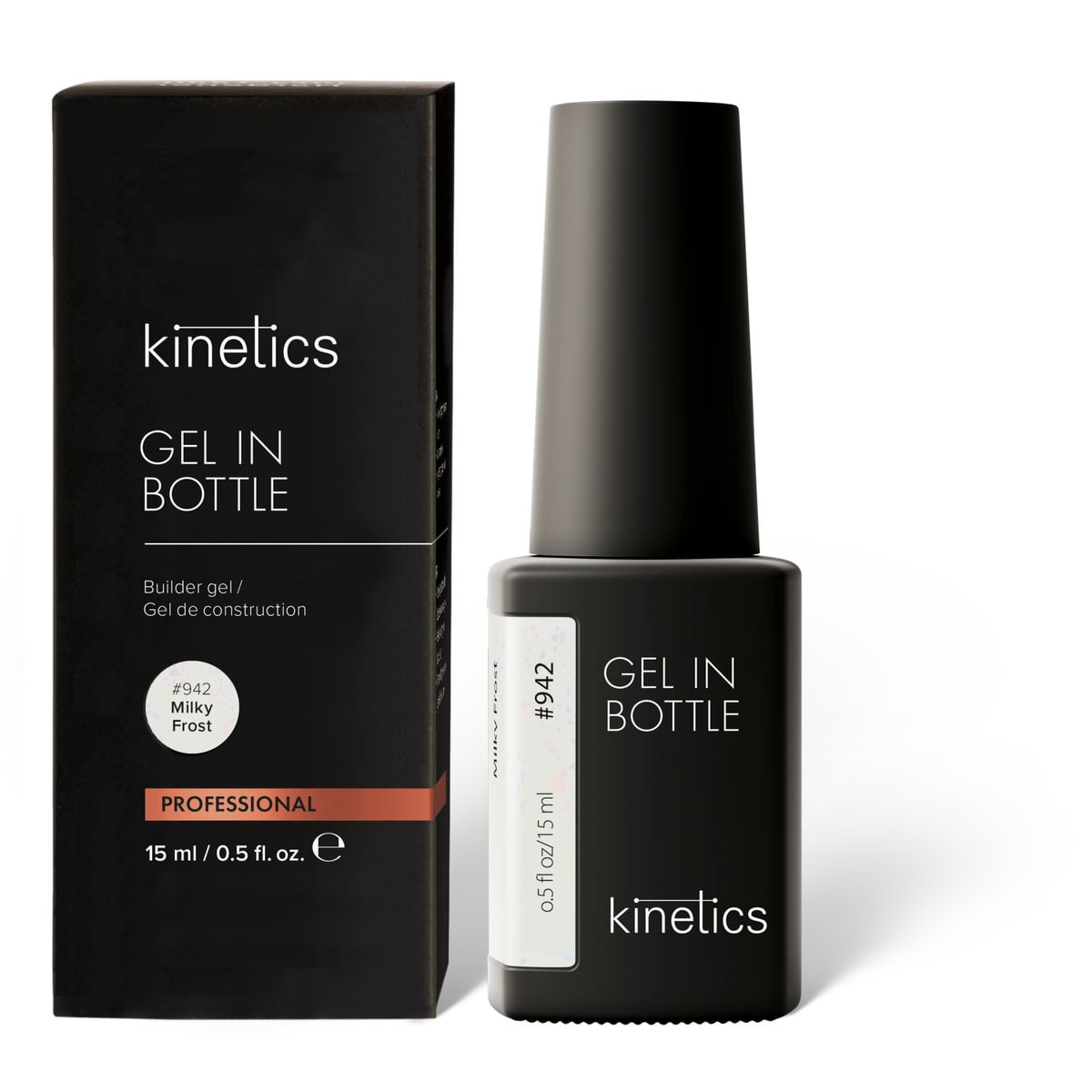 KINETICS Gel v lahvičce - Gel in Bottle #942 Milky Frost - 15 ml