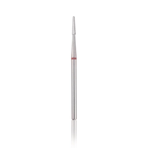 HEAD Tvrdokovová fréza – zaoblený kužel – červený, L-8,0 mm, Ø2,3 mm
