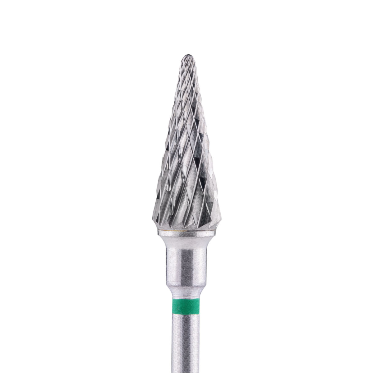 HEAD Tvrdokovová fréza – kužel – zelený, L-14,0 mm, Ø6,0 mm