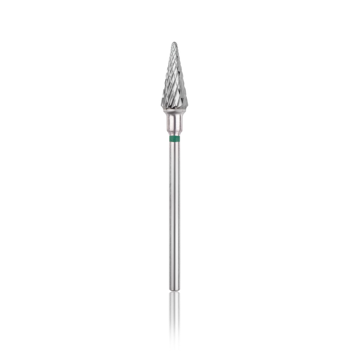 HEAD Tvrdokovová fréza – kužel – zelený, L-14,0 mm, Ø6,0 mm