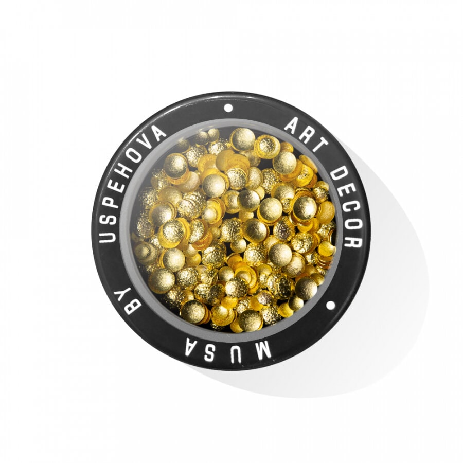 MUSA Zdobicí kamínky na nail art - zlatá koule - Ball Mix