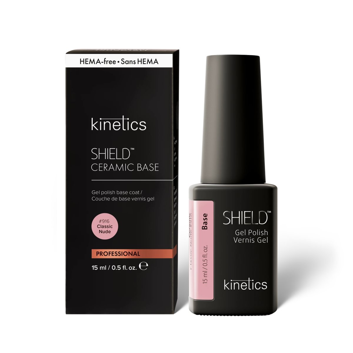 KINETICS Keramický bázový gel lak - SHIELD (HEMA FREE) - Classic Nude #916 - 15 ml