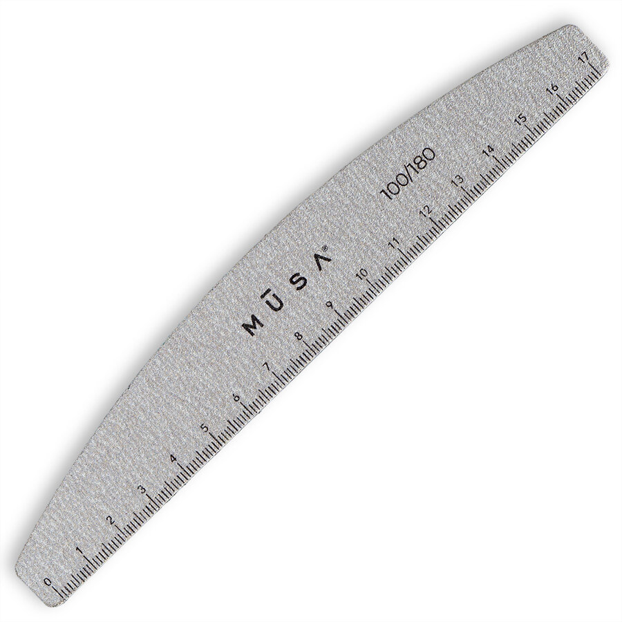 MUSA Pilník na nehty s pravítkem - 100/180 grit - polokruh