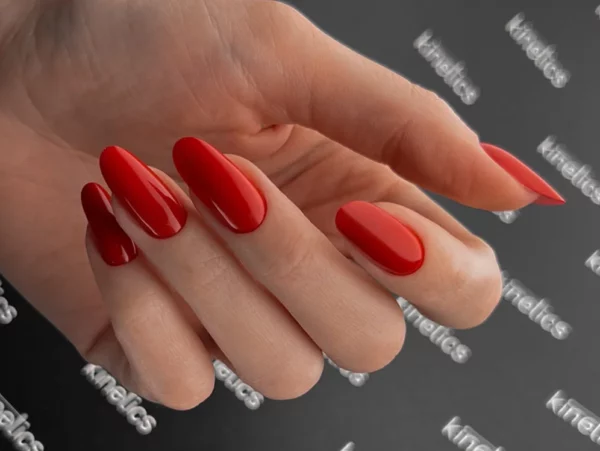 Red nails with classic gel