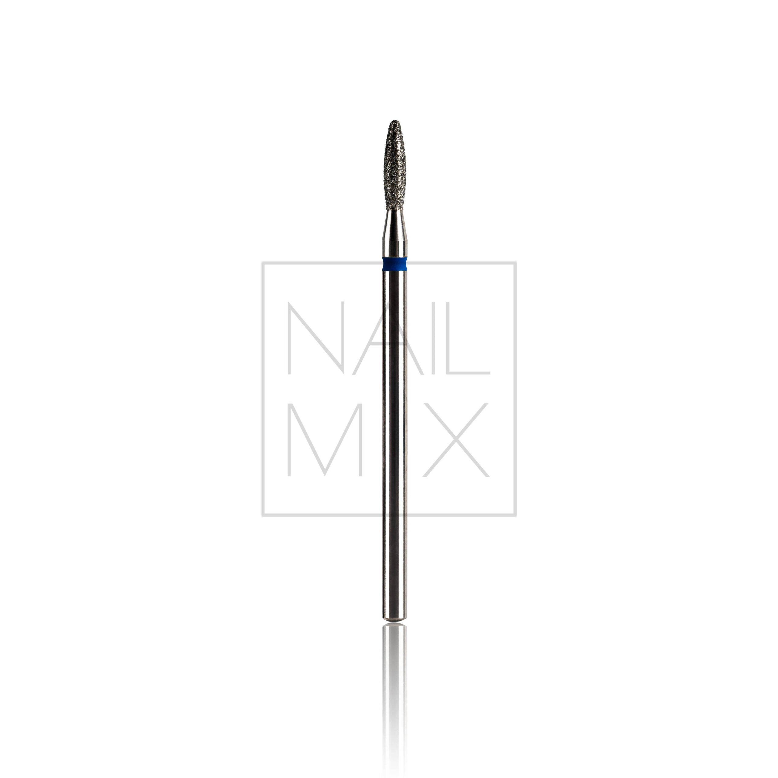 KMIZ Diamantová fréza - plamínek zaoblený - modrá, L-8,0 mm, Ø 2,5 mm