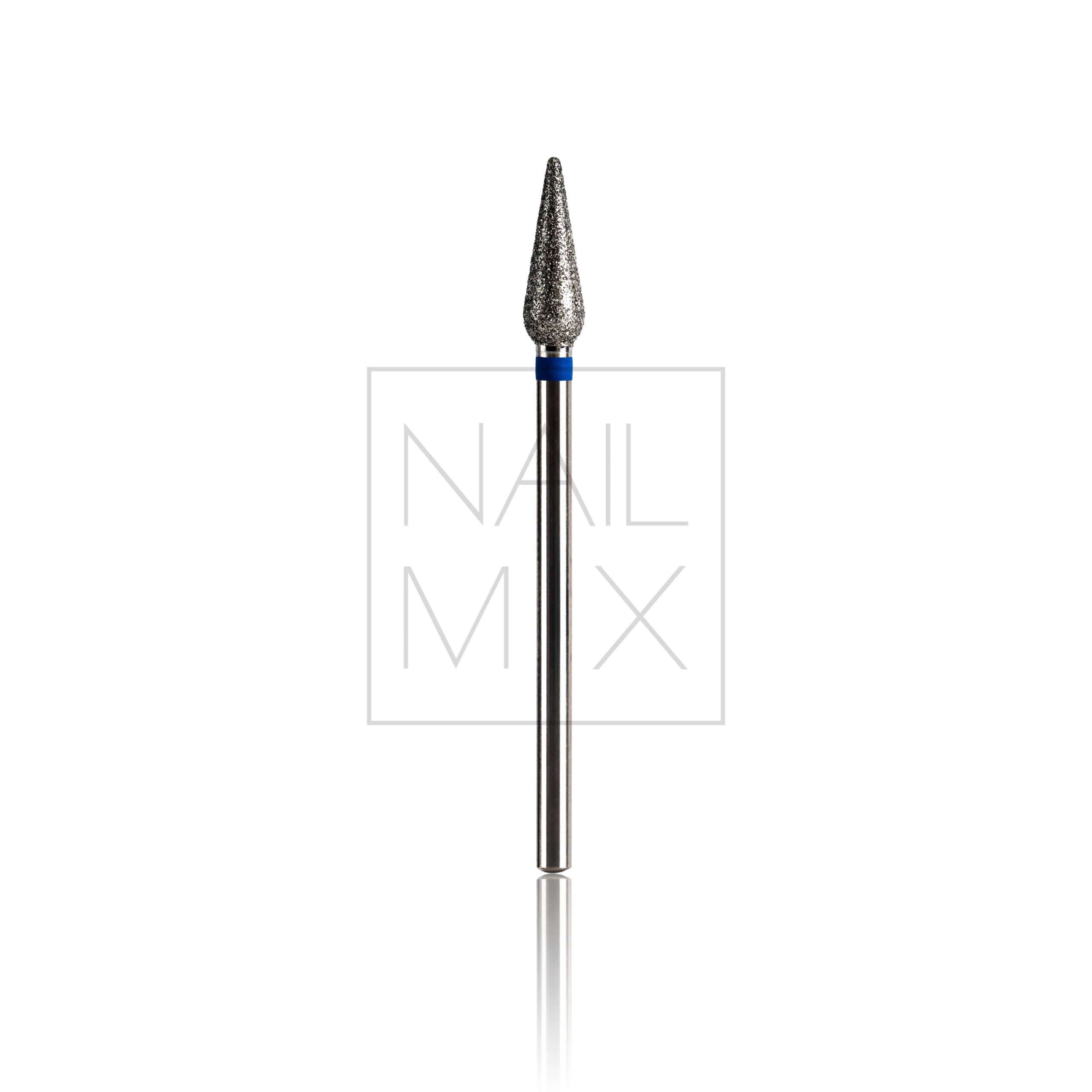 KMIZ Diamantová fréza - kapka zaoblená - modrá - L-12,0 mm, Ø 4,0 mm