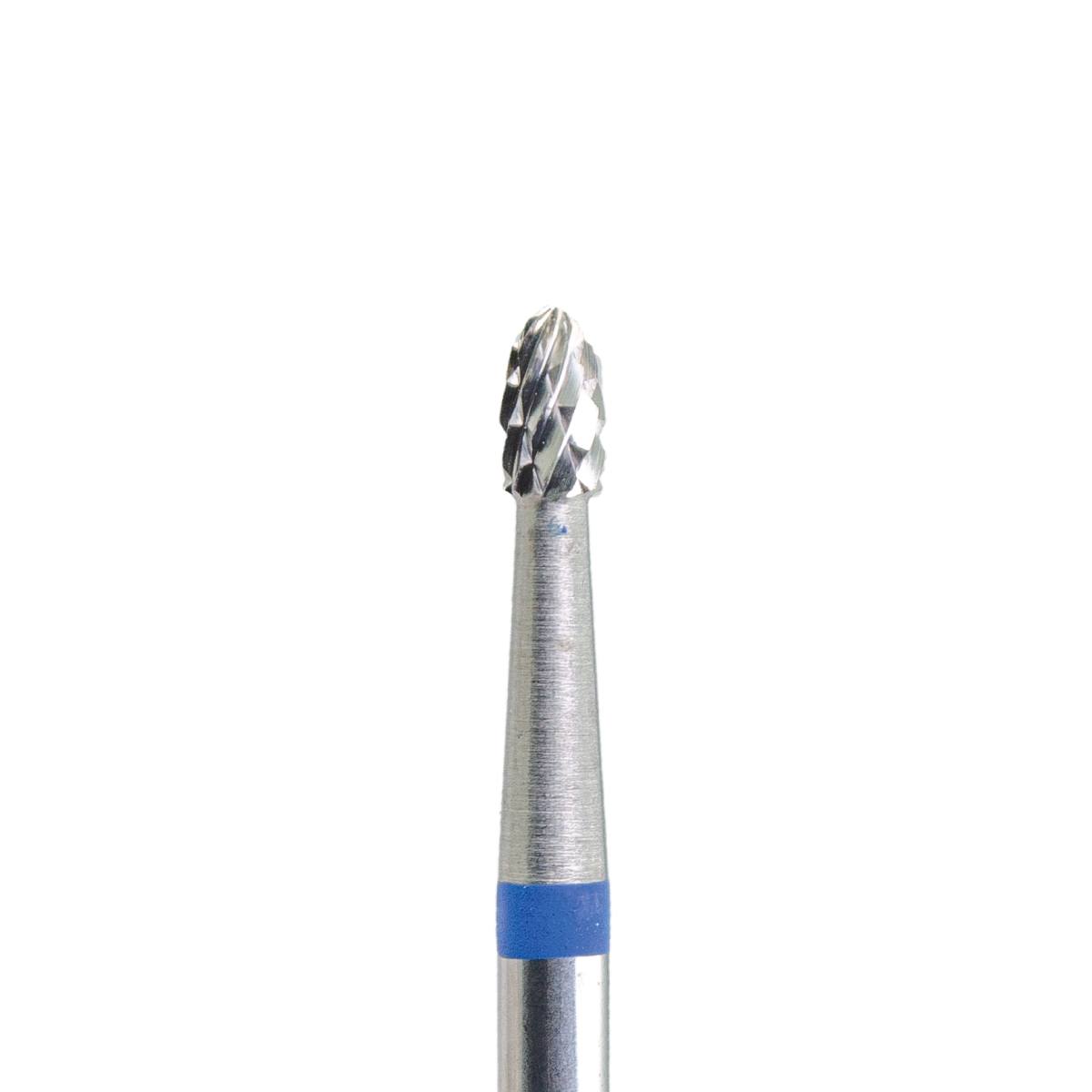 KMIZ Tvrdokovová fréza – oliva – modrá – L-3,8 mm, Ø 2,3 mm
