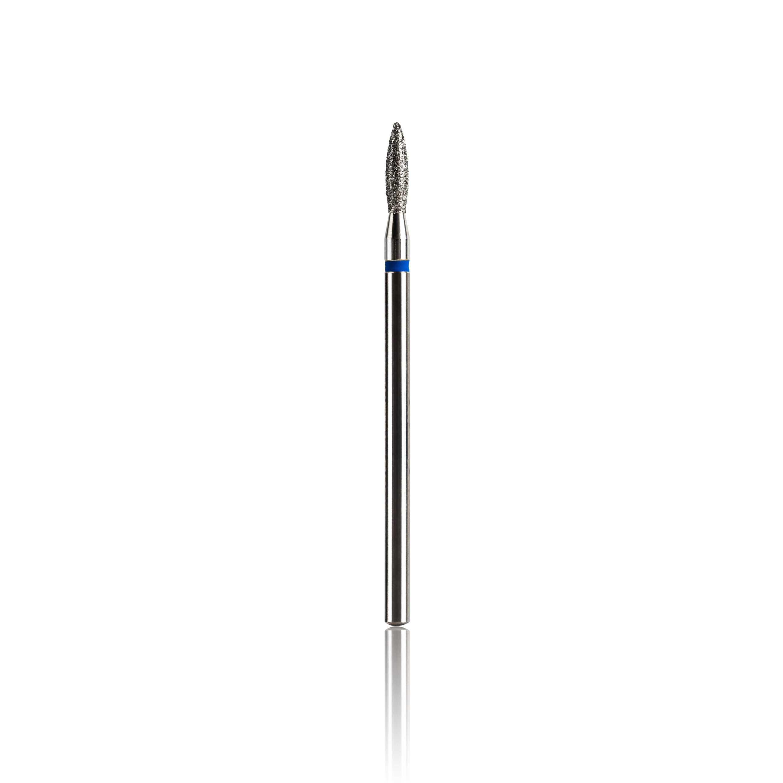 KMIZ Diamantová fréza - plamínek - modrá, L-8,0 mm, Ø 2,1 mm