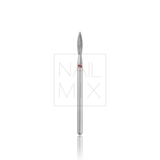 HEAD Diamantová fréza – plamínek – červená, L-10,0 mm, Ø 2,3 mm