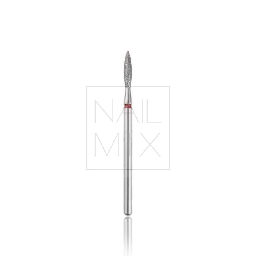 HEAD Diamantová fréza – plamínek – červená, L-10,0 mm, Ø 2,3 mm