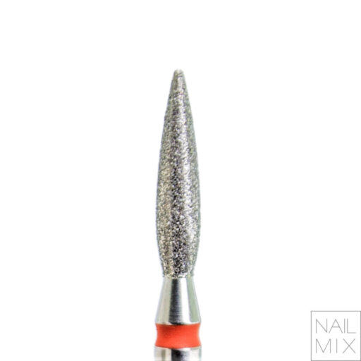 KMIZ Diamantová fréza - plamínek - červená, L-10,0 mm, Ø 2,3 mm