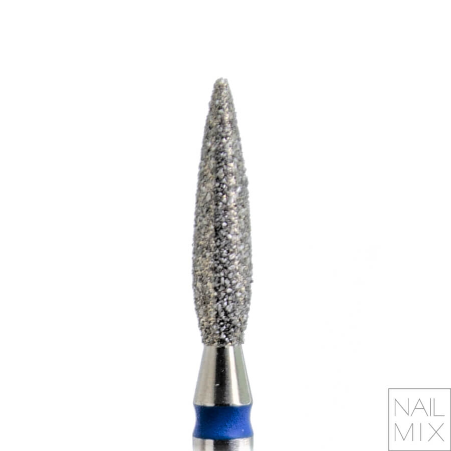 KMIZ Diamantová fréza - plamínek - modrá, L-10,0 mm, Ø 2,3 mm