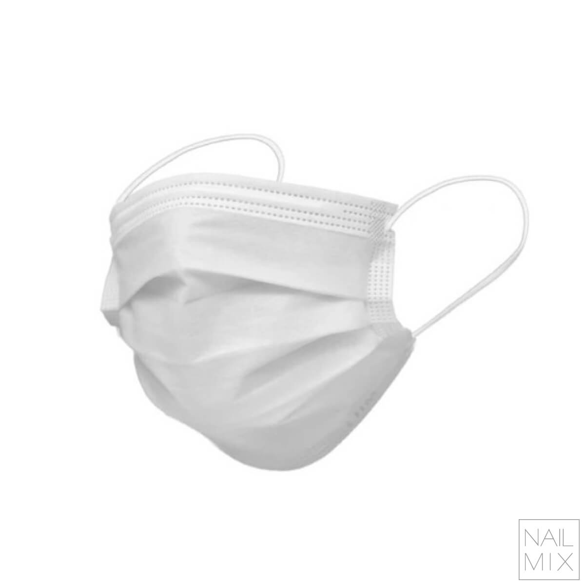 Mercator chirurgické bílé masky z netkané textilie - upevněné gumičkami - 50 kusů