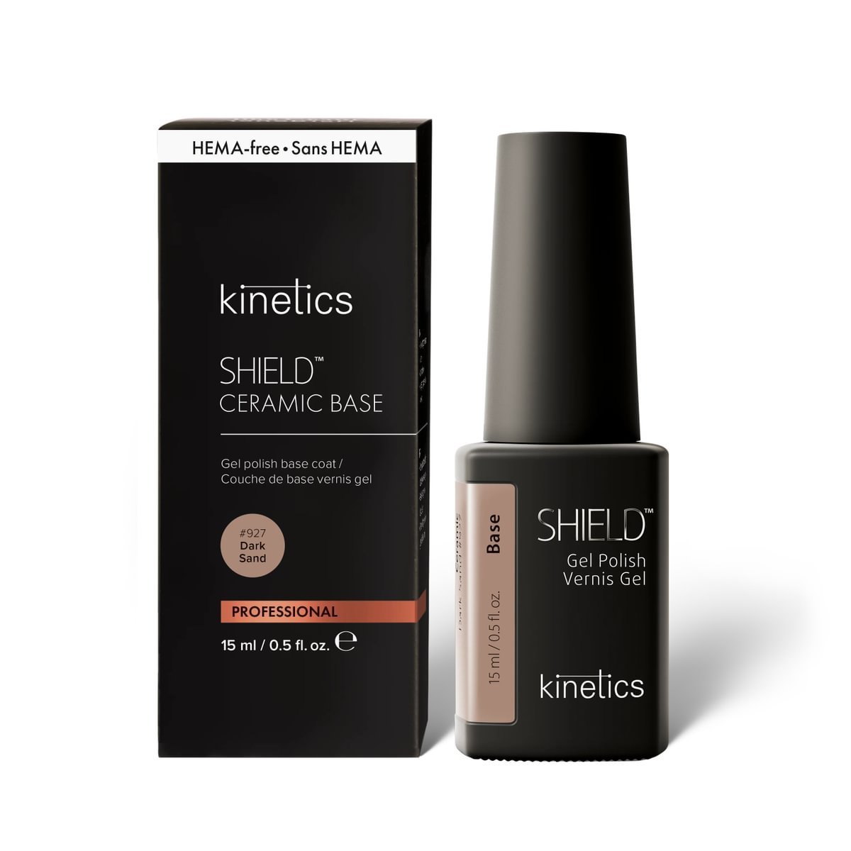 KINETICS Keramický bázový gel lak - SHIELD (HEMA FREE) - Dark Sand #927 - 15ml