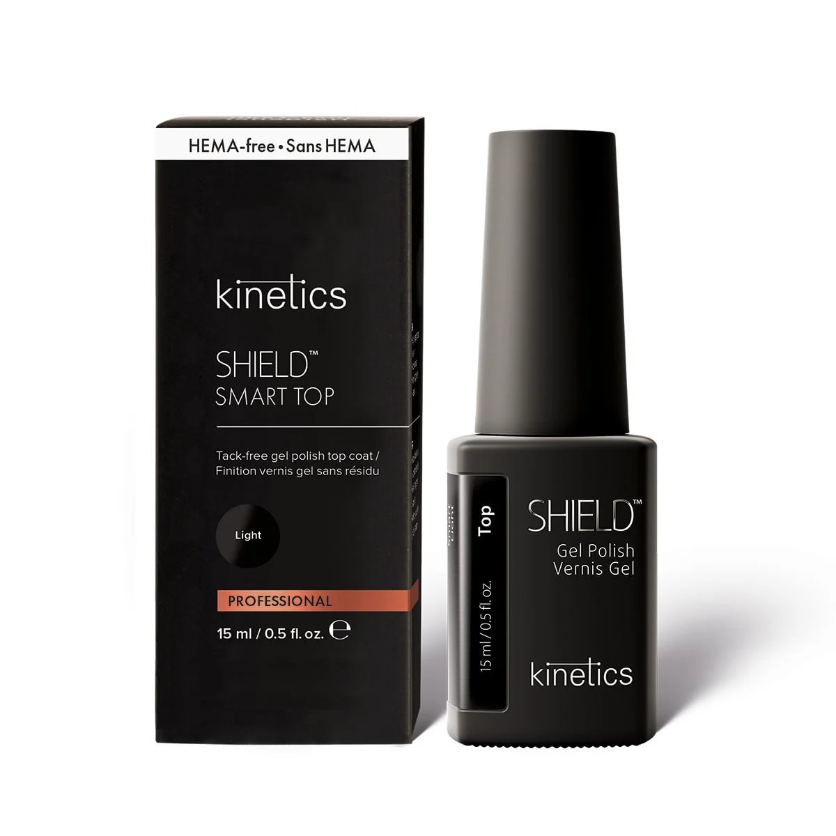 KINETICS Závěrečný gel lak - SHIELD - Smart Top Light 15 ml