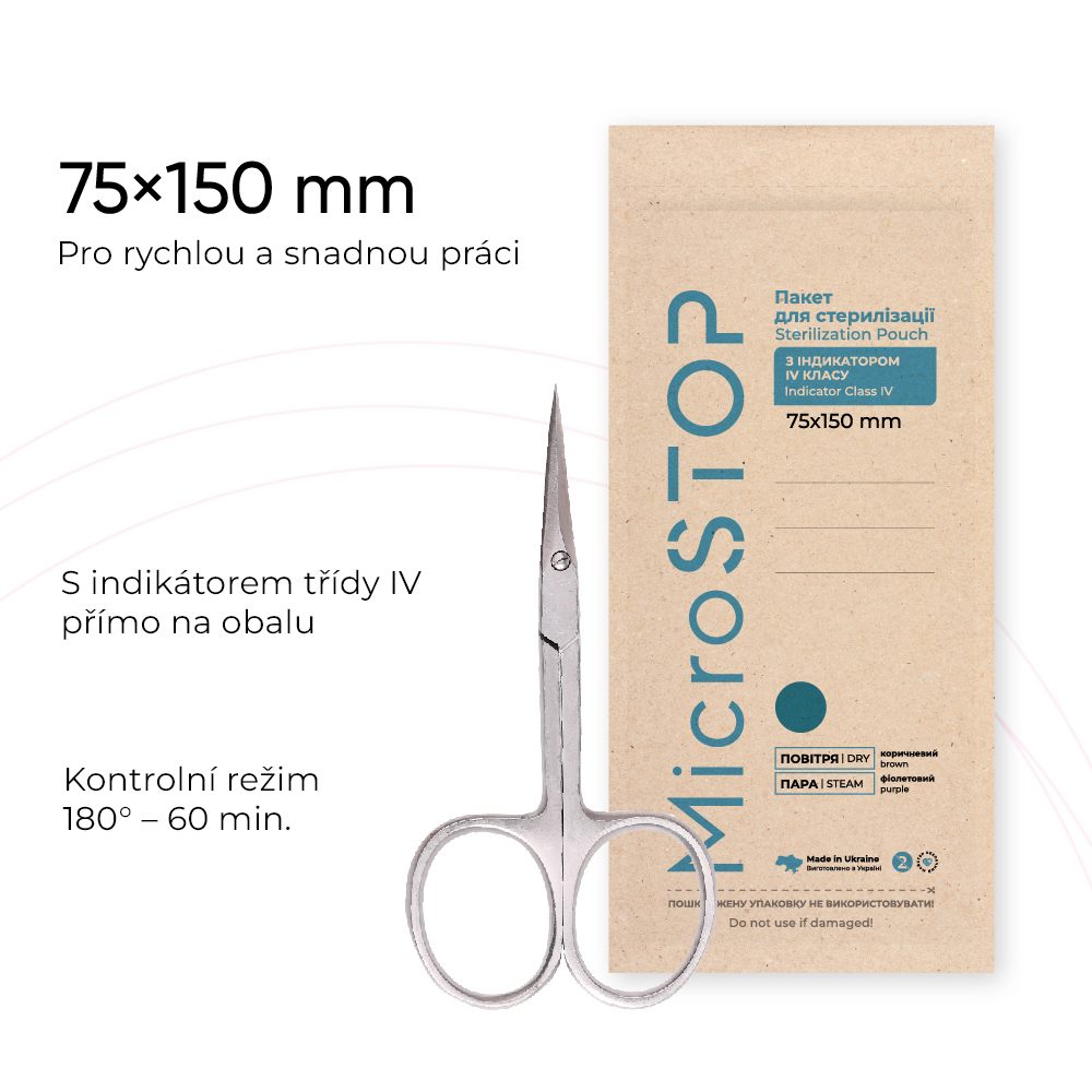 Microstop Sterilizační kraftové sáčky Eco 75×150 mm