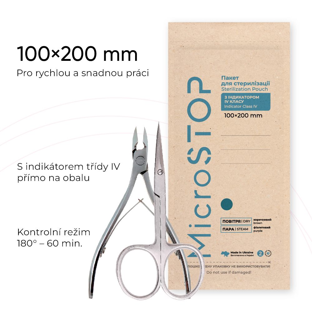 Microstop Sterilizační kraftové sáčky Eco 100×200 mm