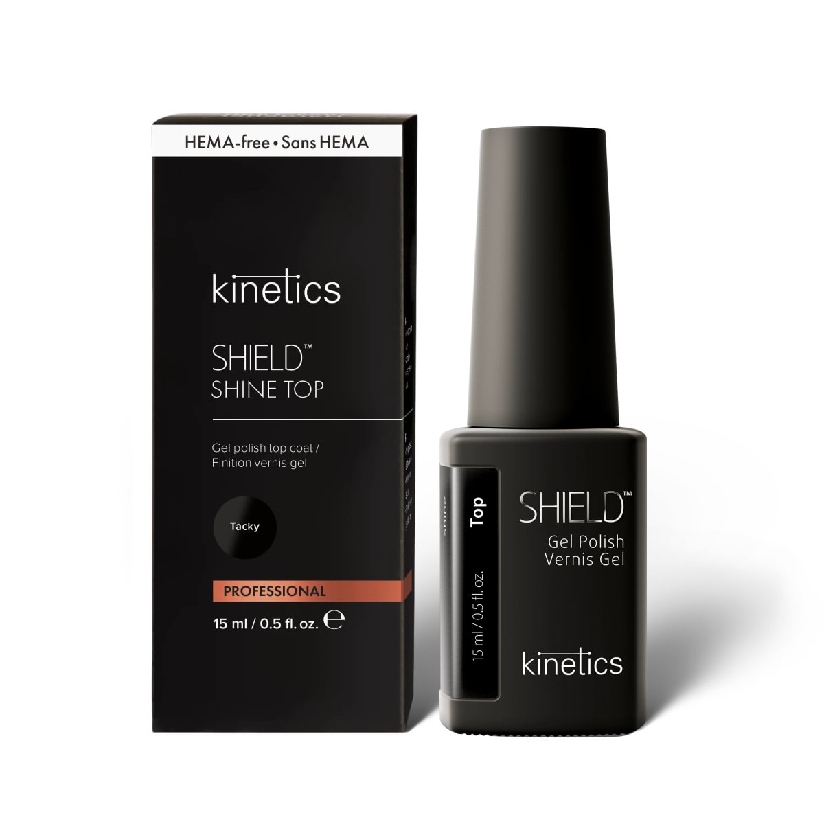 KINETICS SHIELD Závěrečný gel lak – Shine Top, 15ml